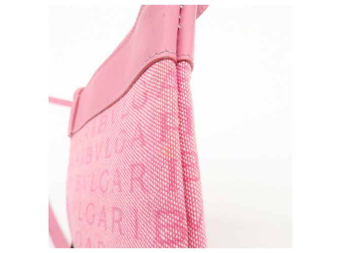 Bulgari Borsa a tracolla e a spalla BVLGARI Logomania in tela e pelle Rosa - vista 18
