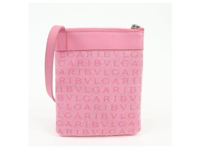 Bulgari Borsa a tracolla e a spalla BVLGARI Logomania in tela e pelle Rosa - vista 2