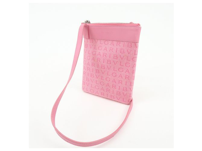 Bulgari Borsa a tracolla e a spalla BVLGARI Logomania in tela e pelle Rosa - vista 3