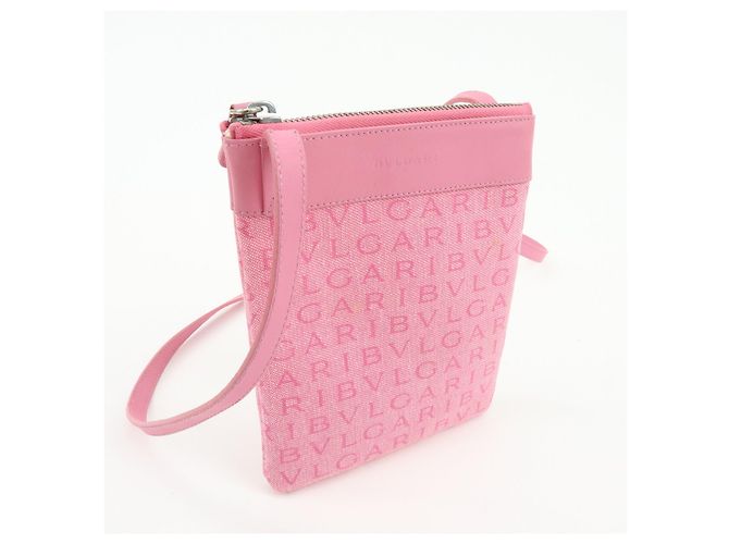 Bulgari Borsa a tracolla e a spalla BVLGARI Logomania in tela e pelle Rosa - vista 4