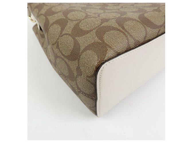 COACH Bolso de hombro 2Way y bolso de mano de cuero PVC Signature Beige Brown - vista 10