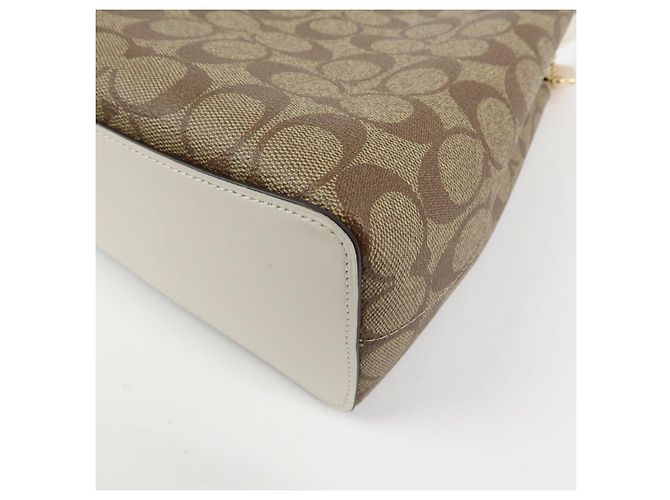 COACH Bolso de hombro 2Way y bolso de mano de cuero PVC Signature Beige Brown - vista 11