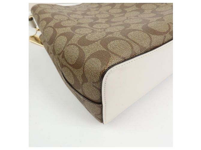 COACH Bolso de hombro 2Way y bolso de mano de cuero PVC Signature Beige Brown - vista 12