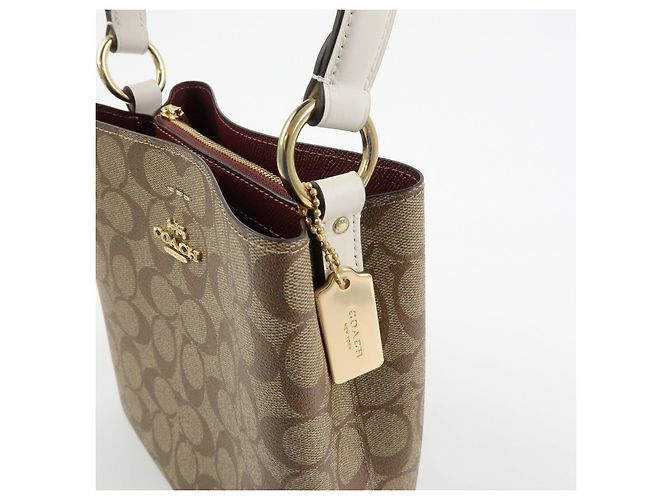 COACH Bolso de hombro 2Way y bolso de mano de cuero PVC Signature Beige Brown - vista 14