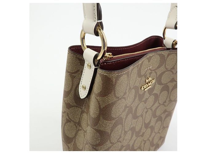 COACH Bolso de hombro 2Way y bolso de mano de cuero PVC Signature Beige Brown - vista 15