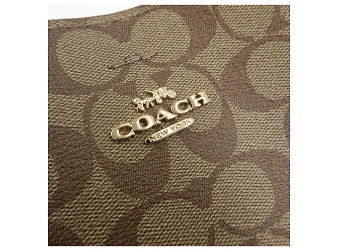 COACH Bolso de hombro 2Way y bolso de mano de cuero PVC Signature Beige Brown - vista 16