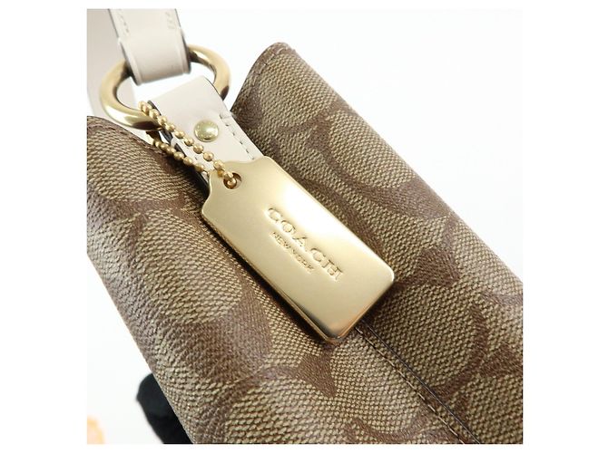 COACH Bolso de hombro 2Way y bolso de mano de cuero PVC Signature Beige Brown - vista 17