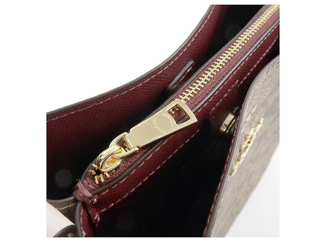 COACH Bolso de hombro 2Way y bolso de mano de cuero PVC Signature Beige Brown - vista 19