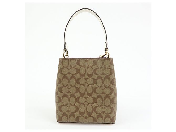 COACH Bolso de hombro 2Way y bolso de mano de cuero PVC Signature Beige Brown - vista 2