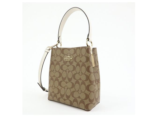 COACH Bolso de hombro 2Way y bolso de mano de cuero PVC Signature Beige Brown - vista 3