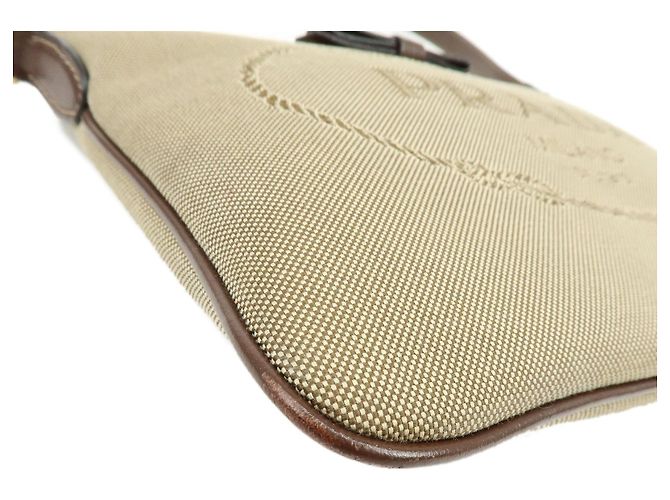 Borsa a tracolla e borsa a spalla PRADA in tela jacquard e pelle Marrone - vista 5