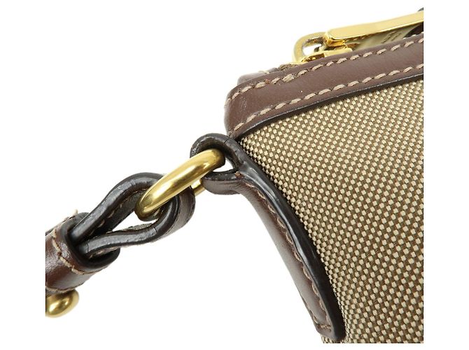 Borsa a tracolla e borsa a spalla PRADA in tela jacquard e pelle Marrone - vista 8