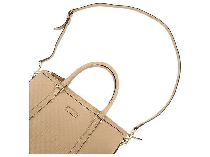 Borsa a mano e a tracolla 2Way GUCCI in pelle Microguccissima Beige 449656 - vista 5