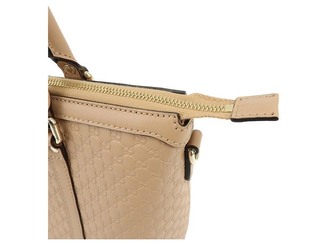 Borsa a mano e a tracolla 2Way GUCCI in pelle Microguccissima Beige 449656 - vista 7