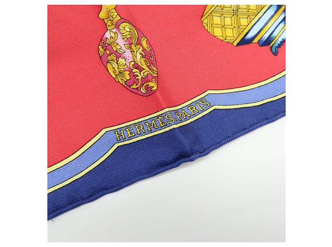 Hermès HERMES Carre 45 Set aus 2 Seidentüchern 100% Seide Rot Marine Grau - Ansicht 19