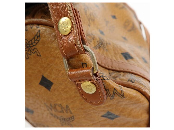 Borsa a tracolla e borsa a spalla MCM Visetos in pelle PVC Marrone - vista 10