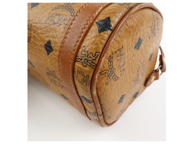 Borsa a tracolla e borsa a spalla MCM Visetos in pelle PVC Marrone - vista 12