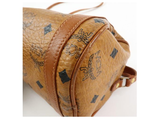 Borsa a tracolla e borsa a spalla MCM Visetos in pelle PVC Marrone - vista 13