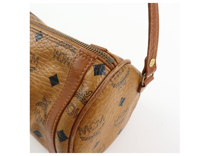 Borsa a tracolla e borsa a spalla MCM Visetos in pelle PVC Marrone - vista 14