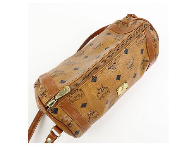 Borsa a tracolla e borsa a spalla MCM Visetos in pelle PVC Marrone - vista 16