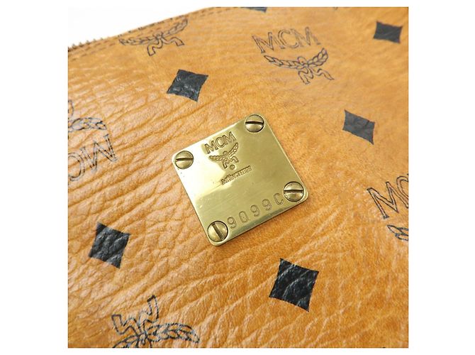 Borsa a tracolla e borsa a spalla MCM Visetos in pelle PVC Marrone - vista 17