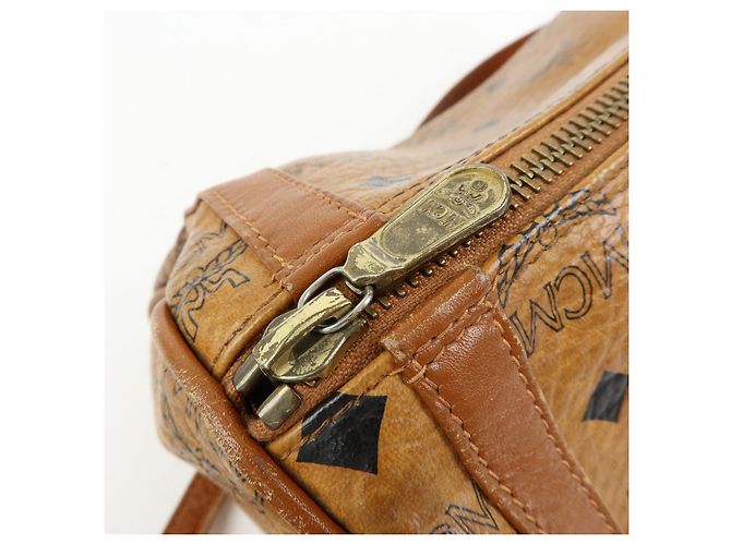 Borsa a tracolla e borsa a spalla MCM Visetos in pelle PVC Marrone - vista 18