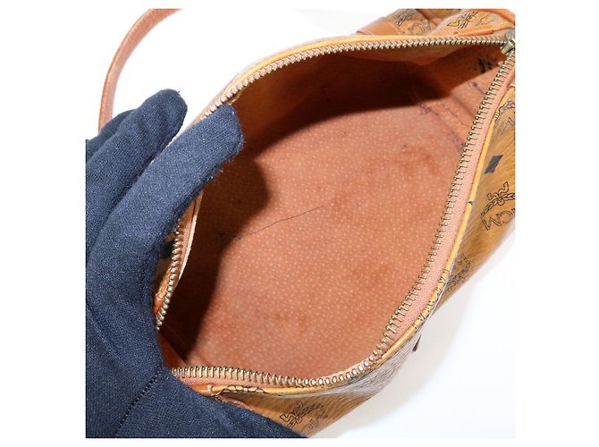 Borsa a tracolla e borsa a spalla MCM Visetos in pelle PVC Marrone - vista 19