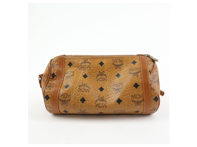 Borsa a tracolla e borsa a spalla MCM Visetos in pelle PVC Marrone - vista 2