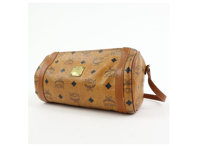 Borsa a tracolla e borsa a spalla MCM Visetos in pelle PVC Marrone - vista 3