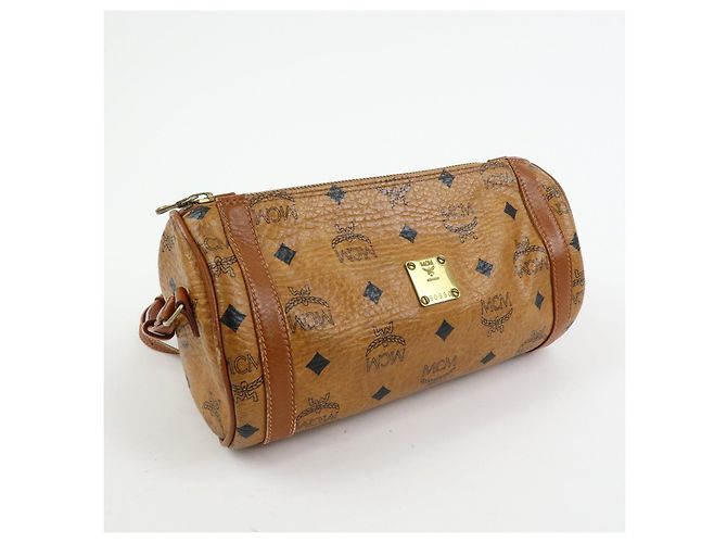 Borsa a tracolla e borsa a spalla MCM Visetos in pelle PVC Marrone - vista 4