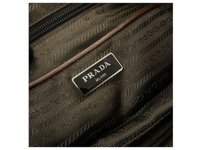 Borsa a tracolla in nylon e pelle con logo triangolare PRADA Marrone Rosa - vista 22