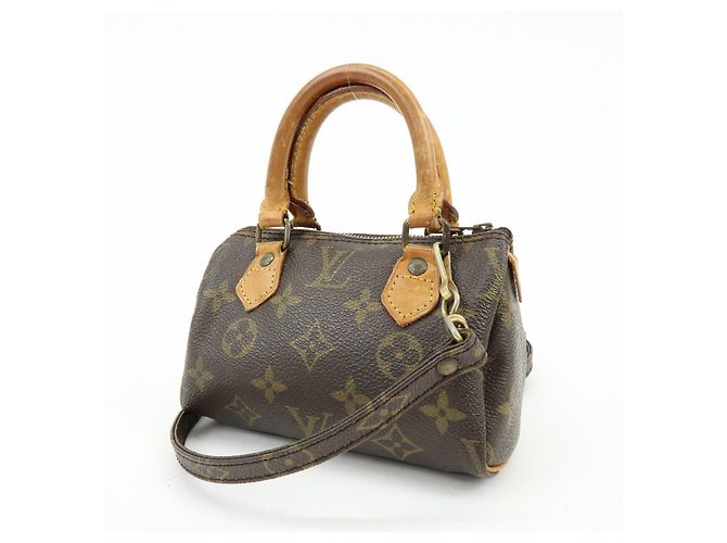 Lotto Louis Vuitton Monogram Mini Speedy Hand Bag Brown M41534 J75011 - vista 3