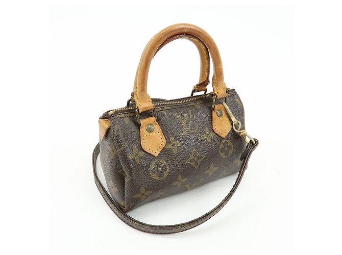 Lotto Louis Vuitton Monogram Mini Speedy Hand Bag Brown M41534 J75011 - vista 4