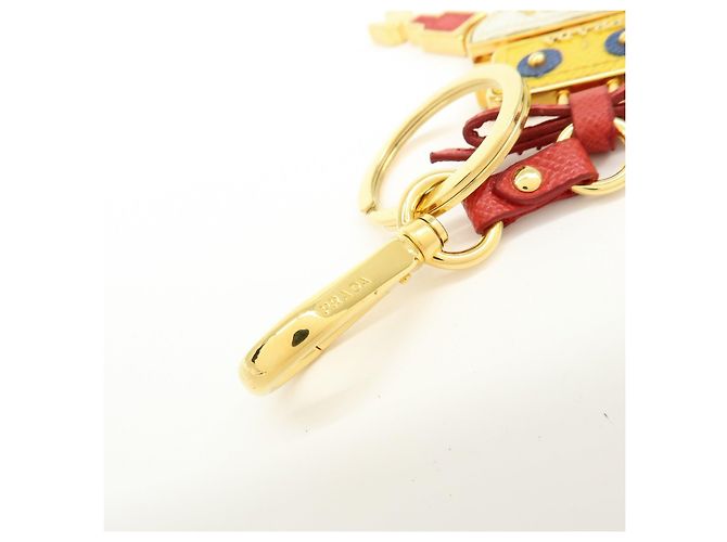 Charm Robot in Pelle Saffiano e Metallo PRADA Bianco Rosso 1TL136 - vista 12