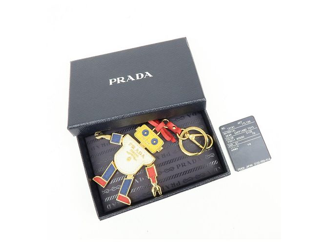 Charm Robot in Pelle Saffiano e Metallo PRADA Bianco Rosso 1TL136 - vista 13