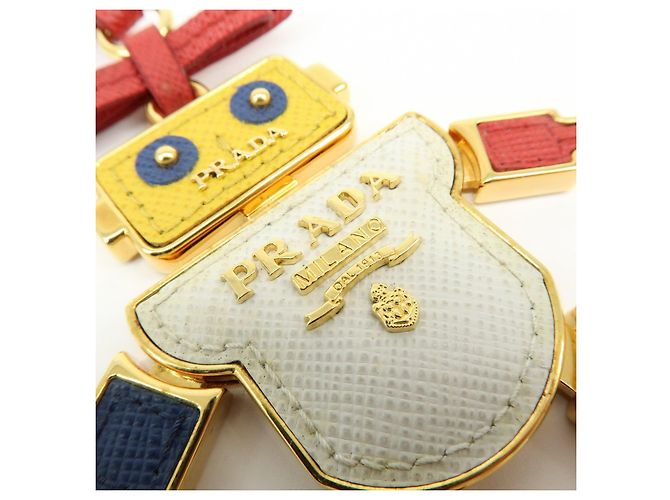 Charm Robot in Pelle Saffiano e Metallo PRADA Bianco Rosso 1TL136 - vista 6