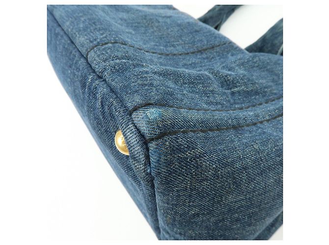 PRADA Triangle Logo Canapa Denim Tote Bag - Denim Blue - Ansicht 11