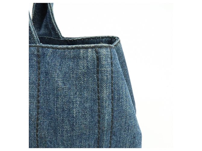 PRADA Triangle Logo Canapa Denim Tote Bag - Denim Blue - Ansicht 17