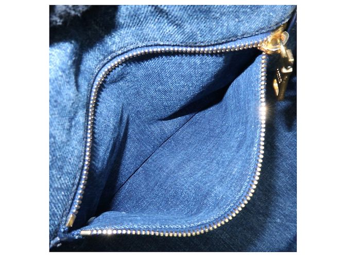 PRADA Triangle Logo Canapa Denim Tote Bag - Denim Blue - Ansicht 21