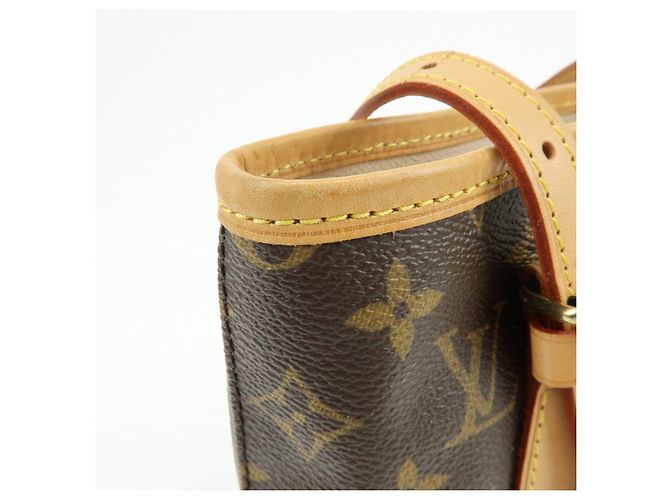 Louis Vuitton Monogram Canvas Bucket PM Hand Bag Brown M42238 - vista 18