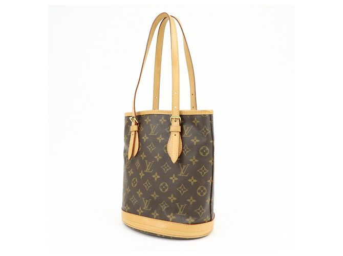Louis Vuitton Monogram Canvas Bucket PM Hand Bag Brown M42238 - vista 3