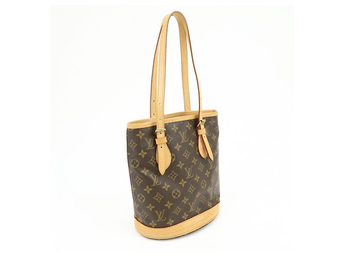 Louis Vuitton Monogram Canvas Bucket PM Hand Bag Brown M42238 - vista 4
