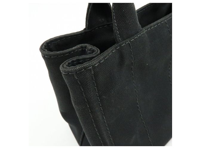 PRADA Borsa a mano 2Way Mini Canvas Canapa con logo Triangle Nera 1BG439 - vista 16