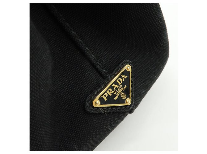 PRADA Borsa a mano 2Way Mini Canvas Canapa con logo Triangle Nera 1BG439 - vista 19