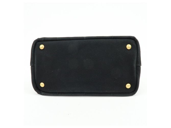 PRADA Borsa a mano 2Way Mini Canvas Canapa con logo Triangle Nera 1BG439 - vista 5