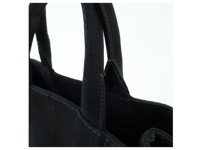 PRADA Borsa a mano 2Way Mini Canvas in Canapa con logo Triangle Nera 1BG439 - vista 10