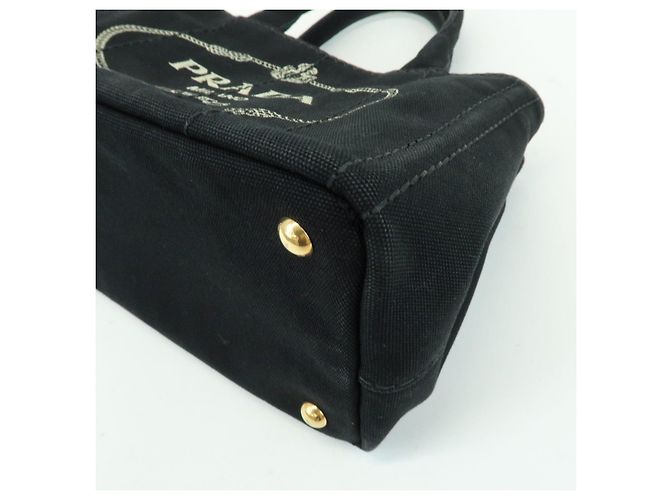 PRADA Borsa a mano 2Way Mini Canvas in Canapa con logo Triangle Nera 1BG439 - vista 12