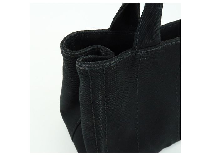 PRADA Borsa a mano 2Way Mini Canvas in Canapa con logo Triangle Nera 1BG439 - vista 17