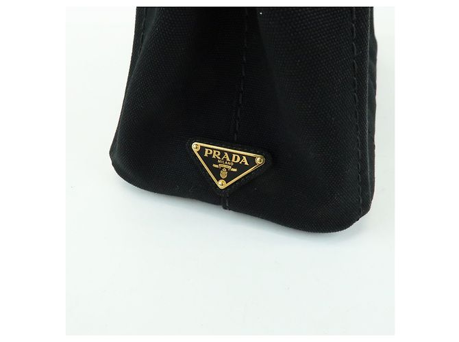 PRADA Borsa a mano 2Way Mini Canvas in Canapa con logo Triangle Nera 1BG439 - vista 19
