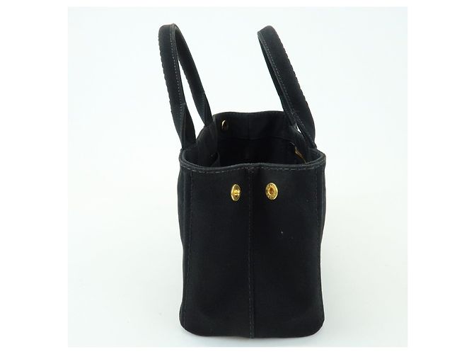 PRADA Borsa a mano 2Way Mini Canvas in Canapa con logo Triangle Nera 1BG439 - vista 20